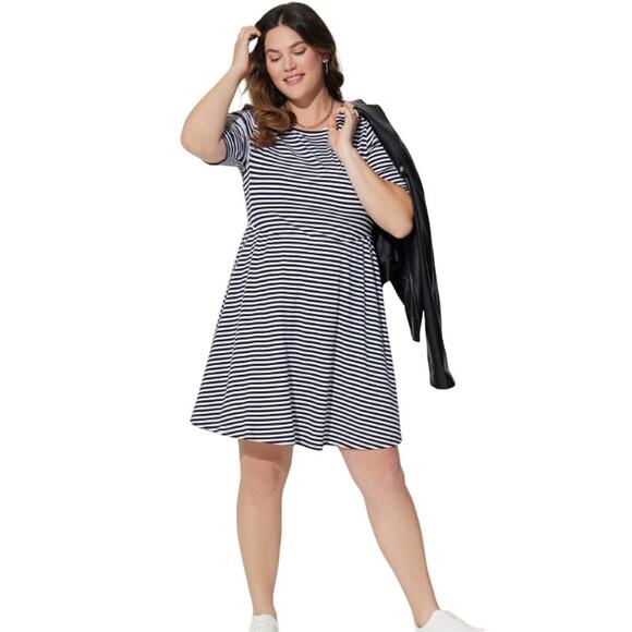 Torrid Mini Jersey Twist Back Skater Dress, 2X - Picture 1 of 8